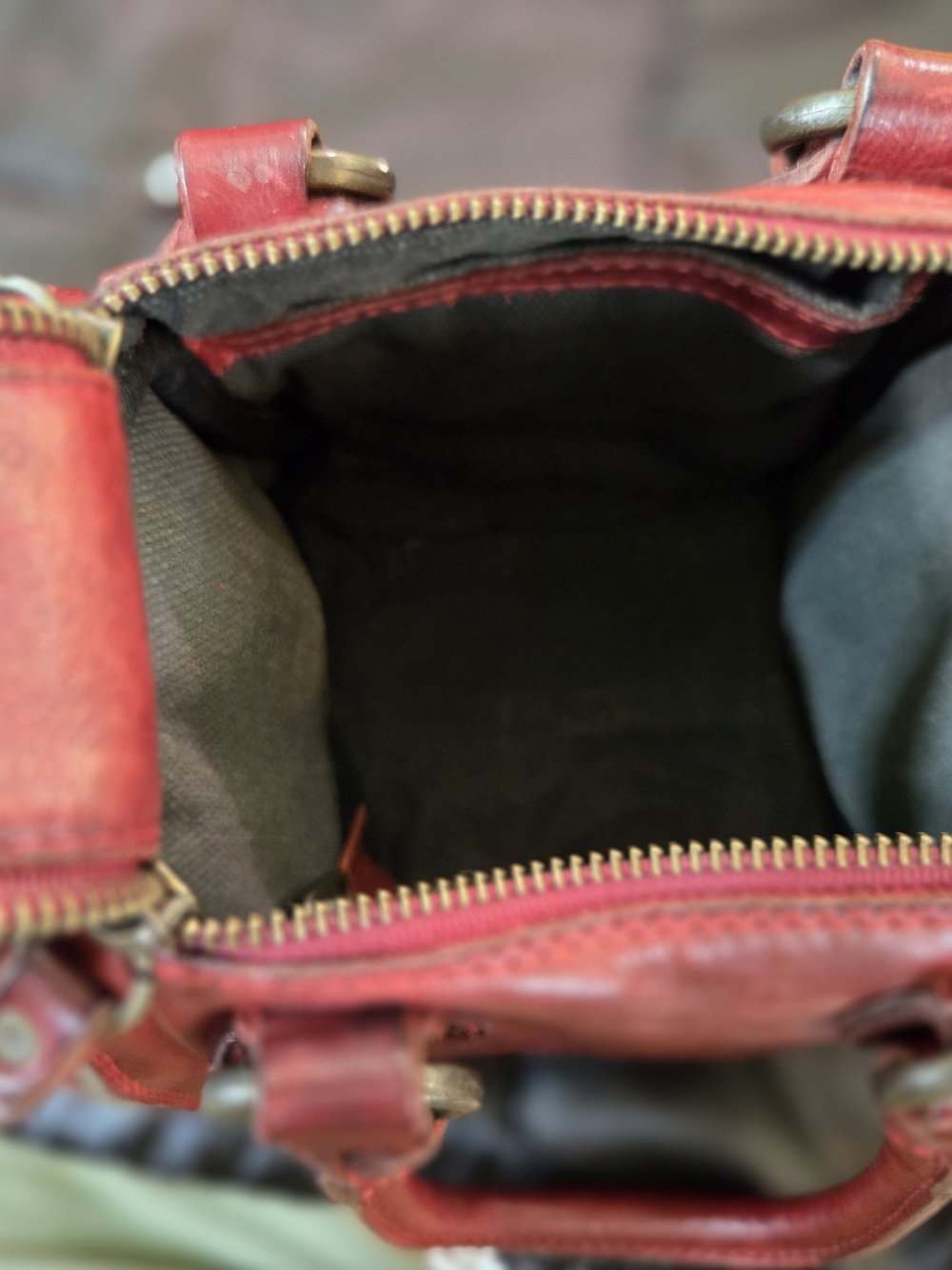 FRYE Red Leather Mini Satchel - Women's Bag - Picture 6 of 12